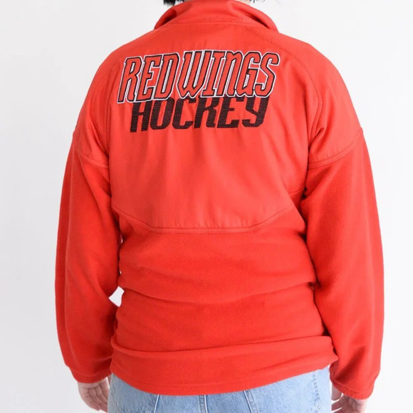 Vintage Reebok Face Off Apparel Detroit Red Wings Half Zip Fleece Sweater M - Picture 3 of 10